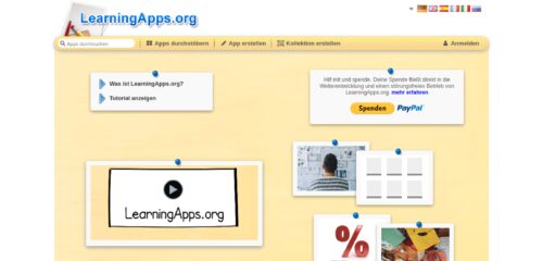Скриншот настольной версии сайта learningapps.org