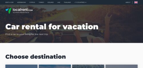 Скриншот настольной версии сайта localrent.com