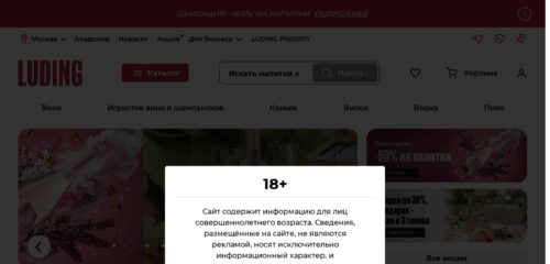 Скриншот настольной версии сайта luding.ru