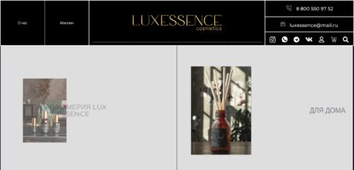 Скриншот настольной версии сайта luxessence.ru