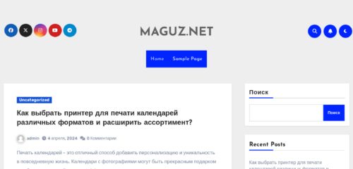 Скриншот настольной версии сайта maguz.net