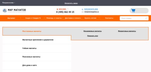 Скриншот настольной версии сайта mirmagnitov.ru