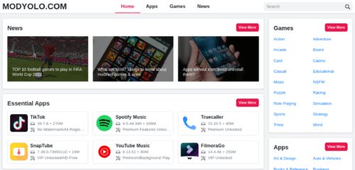 Скриншот настольной версии сайта modyolo.com