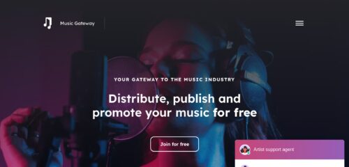 Скриншот настольной версии сайта musicgateway.com