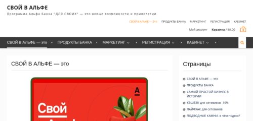 Скриншот настольной версии сайта my-alfa.ru