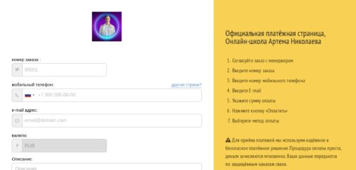 Скриншот настольной версии сайта nikolaev.payform.ru