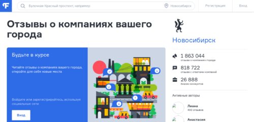 Скриншот настольной версии сайта novosibirsk.flamp.ru