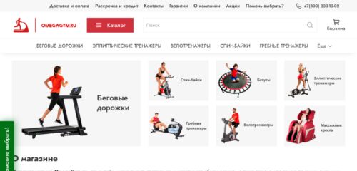 Скриншот настольной версии сайта omegagym.ru