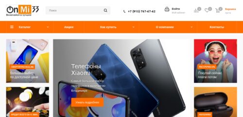 Скриншот настольной версии сайта onmi33.ru