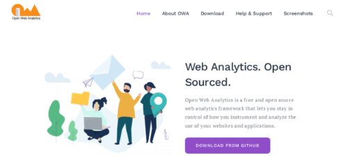 Скриншот настольной версии сайта openwebanalytics.com