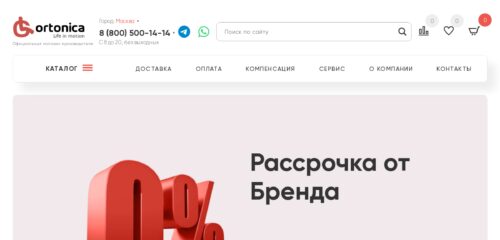 Скриншот настольной версии сайта ortonica.ru