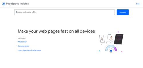 Скриншот настольной версии сайта pagespeed.web.dev