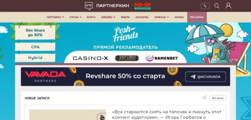 Скриншот настольной версии сайта partnerkin.com