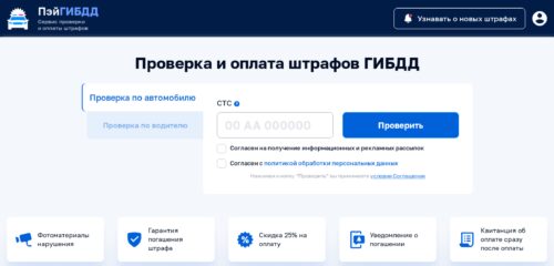 Скриншот настольной версии сайта paygibdd.ru