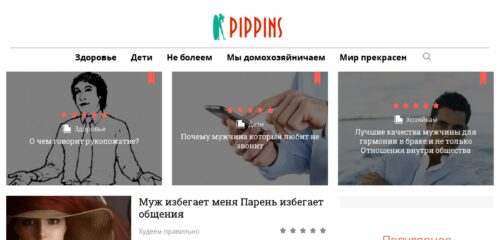 Скриншот настольной версии сайта pippins.ru
