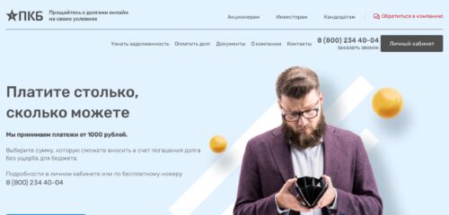 Скриншот настольной версии сайта pkbonline.ru