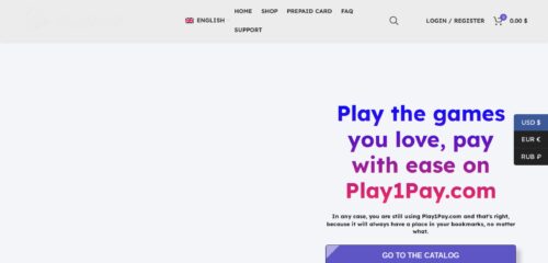 Скриншот настольной версии сайта play1pay.com
