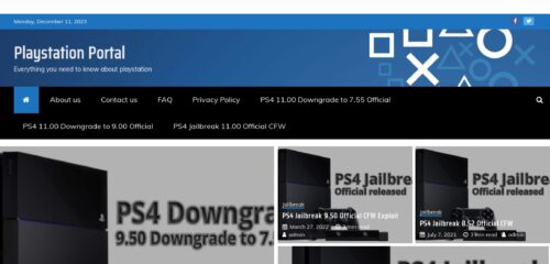 Скриншот настольной версии сайта playstationportal.com