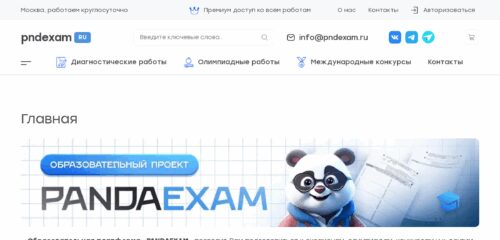 Скриншот настольной версии сайта pndexam.ru