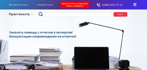 Скриншот настольной версии сайта praktikantu.ru