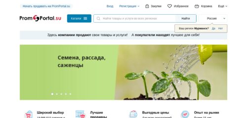 Скриншот настольной версии сайта promportal.su