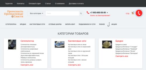 Скриншот настольной версии сайта promsnasti4.ru