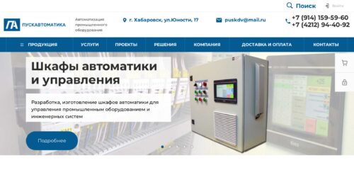 Скриншот настольной версии сайта puskdv.ru