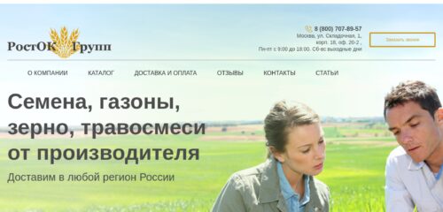 Скриншот настольной версии сайта rostokgroup.ru