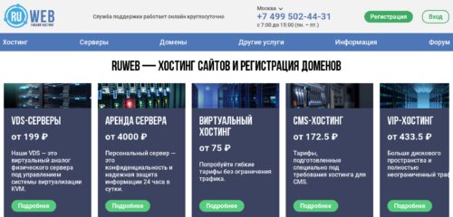 Скриншот настольной версии сайта ruweb.net