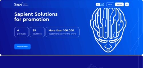 Скриншот настольной версии сайта sape.ru