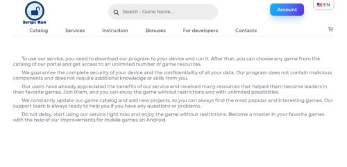 Скриншот настольной версии сайта script-run.com