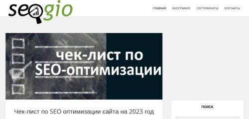 Скриншот настольной версии сайта seogio.ru