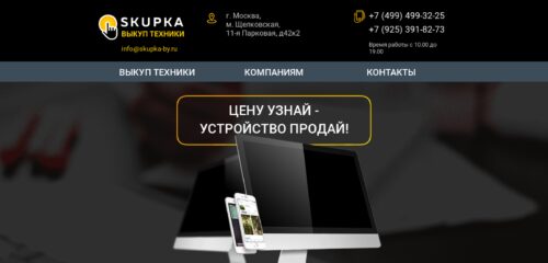 Скриншот настольной версии сайта skupka-by.ru