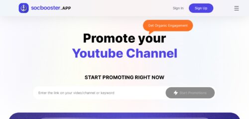 Скриншот настольной версии сайта socbooster.app