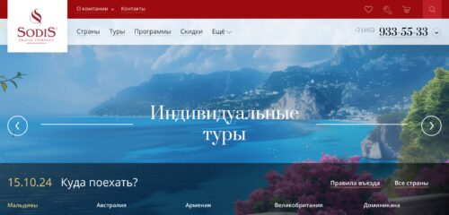 Скриншот настольной версии сайта sodis.ru