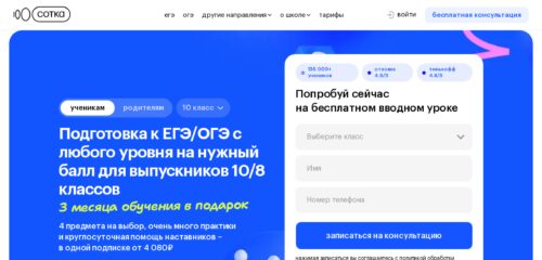 Скриншот настольной версии сайта sotkaonline.ru