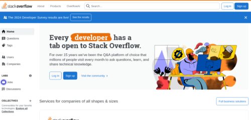 Скриншот настольной версии сайта stackoverflow.com