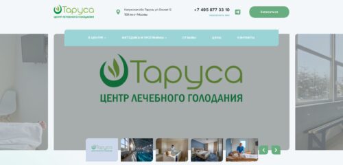 Скриншот настольной версии сайта tarusacentr.ru
