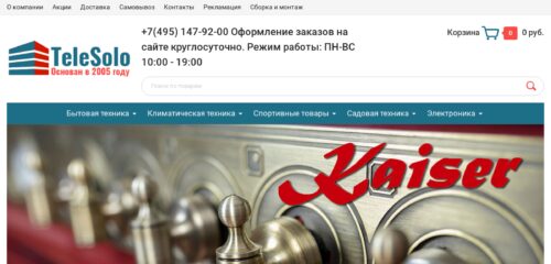 Скриншот настольной версии сайта telesolo.ru