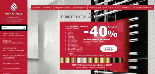 Скриншот настольной версии сайта terminusmarket.ru