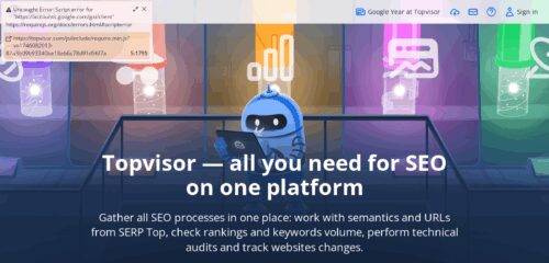Скриншот настольной версии сайта topvisor.com