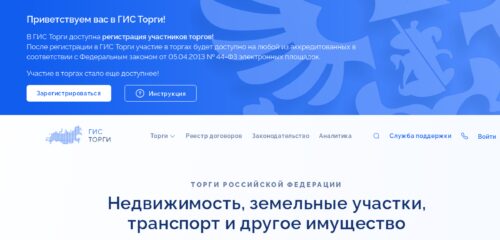 Скриншот настольной версии сайта torgi.gov.ru