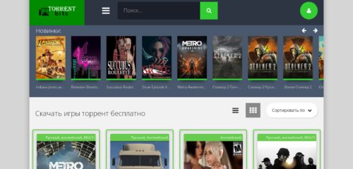 Скриншот настольной версии сайта torrentbits.ru