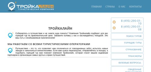 Скриншот настольной версии сайта troykaline.ru