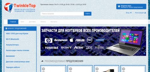 Скриншот настольной версии сайта twinkletop.ru