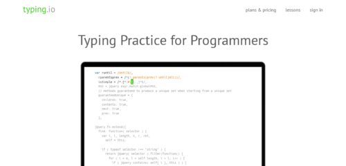 Скриншот настольной версии сайта typing.io