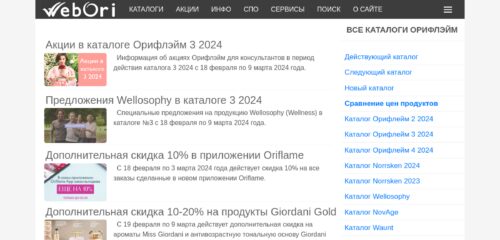 Скриншот настольной версии сайта webori.ru