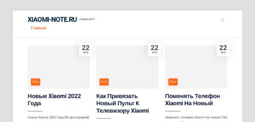 Скриншот настольной версии сайта xiaomi-note.ru