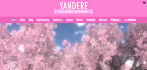 Скриншот настольной версии сайта yanderesimulator.com