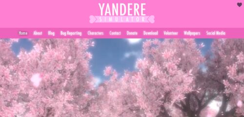 Скриншот настольной версии сайта yanderesimulator.com